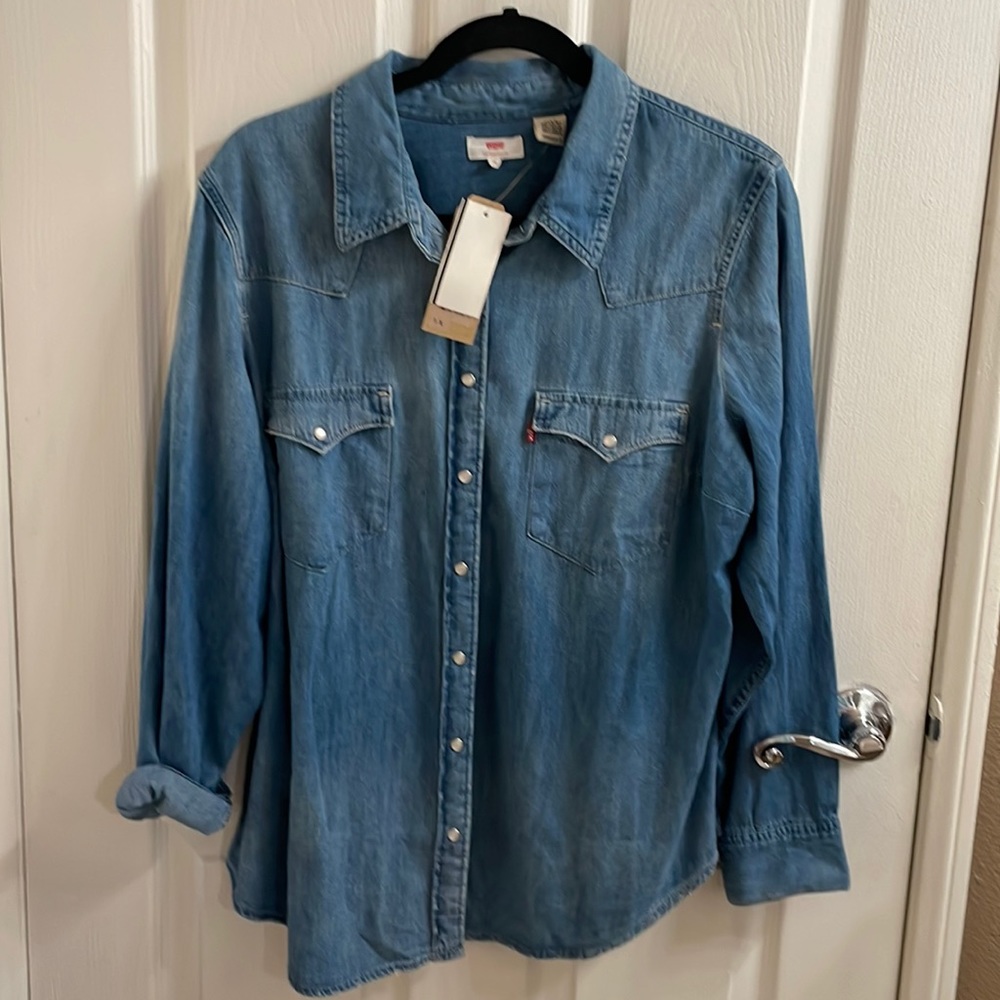Levi's Light Blue Denim Western Shirt